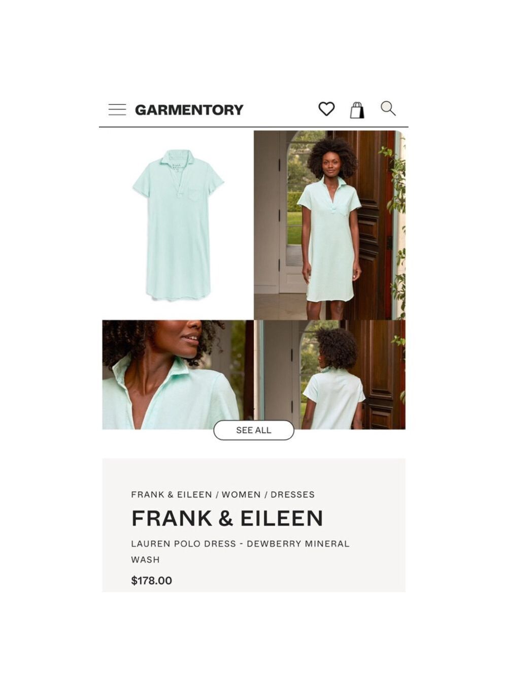 New Frank & Eileen Dewberry Mineral Lauren Polo Dress, Size XL